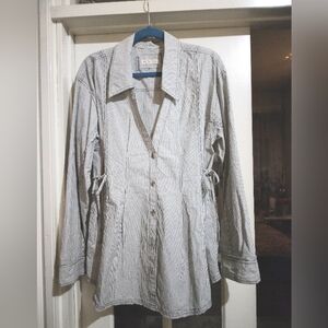 Free People Pinstriped Blouse